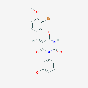 (5E)-5-[(3-bromo-4-methoxyphenyl)methylidene]-1-(3-methoxyphenyl)-1,3-diazinane-2,4,6-trione