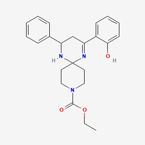 Ethyl 2-(2-hydroxyphenyl)-4-phenyl-1,5,9-triazaspiro[5.5]undec-1-ene-9-carboxylate