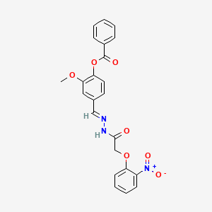 molecular formula C23H19N3O7 B14950960 2-methoxy-4-[(E)-{2-[(2-nitrophenoxy)acetyl]hydrazinylidene}methyl]phenyl benzoate 