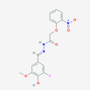 N'-[(E)-(4-hydroxy-3-iodo-5-methoxyphenyl)methylidene]-2-(2-nitrophenoxy)acetohydrazide