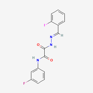 N-(3-fluorophenyl)-2-[(2E)-2-(2-iodobenzylidene)hydrazinyl]-2-oxoacetamide