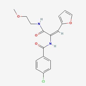 4-chloro-N-((E)-2-(2-furyl)-1-{[(2-methoxyethyl)amino]carbonyl}ethenyl)benzamide