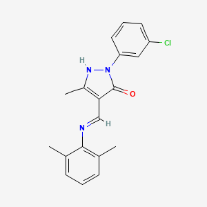 (4Z)-2-(3-chlorophenyl)-4-{[(2,6-dimethylphenyl)amino]methylidene}-5-methyl-2,4-dihydro-3H-pyrazol-3-one