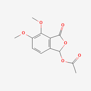 molecular formula C12H12O6 B14951092 4,5-Dimethoxy-3-oxo-1,3-dihydro-2-benzofuran-1-yl acetate 