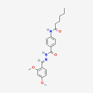 molecular formula C22H27N3O4 B14951097 N-(4-{[(2E)-2-(2,4-dimethoxybenzylidene)hydrazinyl]carbonyl}phenyl)hexanamide 