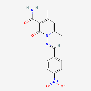 4,6-dimethyl-1-{[(E)-(4-nitrophenyl)methylidene]amino}-2-oxo-1,2-dihydropyridine-3-carboxamide