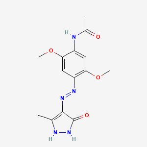 N-{2,5-dimethoxy-4-[(2E)-2-(3-methyl-5-oxo-1,5-dihydro-4H-pyrazol-4-ylidene)hydrazinyl]phenyl}acetamide