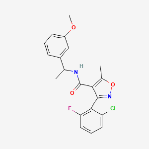 molecular formula C20H18ClFN2O3 B14951165 3-(2-chloro-6-fluorophenyl)-N-[1-(3-methoxyphenyl)ethyl]-5-methyl-1,2-oxazole-4-carboxamide 