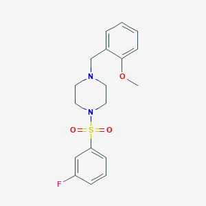 molecular formula C18H21FN2O3S B14951206 1-[(3-Fluorophenyl)sulfonyl]-4-(2-methoxybenzyl)piperazine 