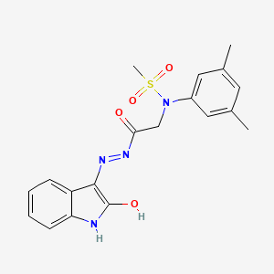 molecular formula C19H20N4O4S B14951207 N-(3,5-Dimethylphenyl)-N-({N'-[(3Z)-2-oxo-2,3-dihydro-1H-indol-3-ylidene]hydrazinecarbonyl}methyl)methanesulfonamide 