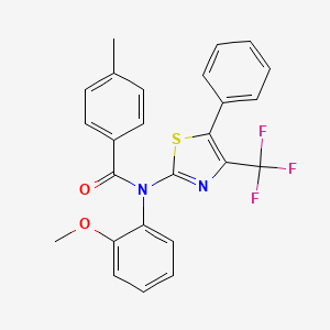 molecular formula C25H19F3N2O2S B14951223 N-(2-methoxyphenyl)-4-methyl-N-[5-phenyl-4-(trifluoromethyl)-1,3-thiazol-2-yl]benzamide 