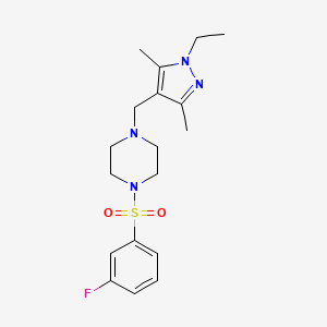 1-[(1-ethyl-3,5-dimethyl-1H-pyrazol-4-yl)methyl]-4-[(3-fluorophenyl)sulfonyl]piperazine