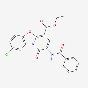 molecular formula C21H15ClN2O5 B14951256 ethyl 2-(benzoylamino)-8-chloro-1-oxo-1H-pyrido[2,1-b][1,3]benzoxazole-4-carboxylate CAS No. 773865-08-0