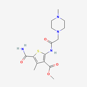 Methyl 5-carbamoyl-4-methyl-2-{[(4-methylpiperazin-1-yl)acetyl]amino}thiophene-3-carboxylate