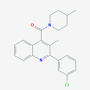 molecular formula C23H23ClN2O B14951287 [2-(3-Chlorophenyl)-3-methylquinolin-4-yl](4-methylpiperidin-1-yl)methanone 