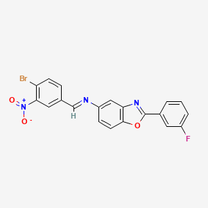 molecular formula C20H11BrFN3O3 B14951310 N-[(E)-(4-bromo-3-nitrophenyl)methylidene]-2-(3-fluorophenyl)-1,3-benzoxazol-5-amine 