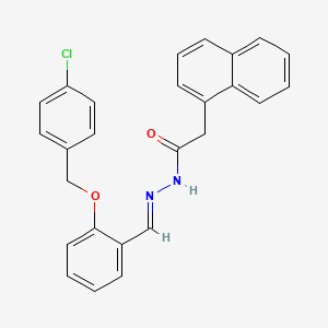 molecular formula C26H21ClN2O2 B14951422 N'-[(E)-{2-[(4-chlorobenzyl)oxy]phenyl}methylidene]-2-(naphthalen-1-yl)acetohydrazide 