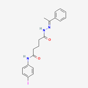 N-(4-iodophenyl)-5-oxo-5-[(2E)-2-(1-phenylethylidene)hydrazinyl]pentanamide