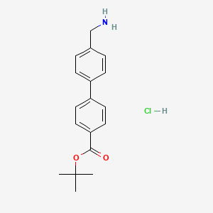 molecular formula C18H22ClNO2 B1495151 4'-tert-Butoxylcarbonyl-4-biphenylmethanamine HCl 