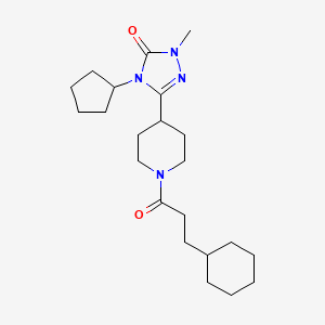 3-(1-(3-cyclohexylpropanoyl)piperidin-4-yl)-4-cyclopentyl-1-methyl-1H-1,2,4-triazol-5(4H)-one