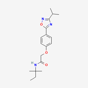 molecular formula C18H25N3O3 B14951545 N-(2-methylbutan-2-yl)-2-{4-[3-(propan-2-yl)-1,2,4-oxadiazol-5-yl]phenoxy}acetamide 