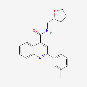 2-(3-methylphenyl)-N-(tetrahydrofuran-2-ylmethyl)quinoline-4-carboxamide