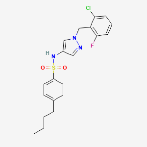 molecular formula C20H21ClFN3O2S B14951587 4-butyl-N-[1-(2-chloro-6-fluorobenzyl)-1H-pyrazol-4-yl]benzenesulfonamide 