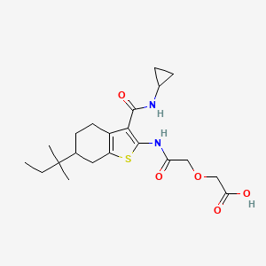 (2-{[3-(Cyclopropylcarbamoyl)-6-(2-methylbutan-2-yl)-4,5,6,7-tetrahydro-1-benzothiophen-2-yl]amino}-2-oxoethoxy)acetic acid