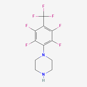 molecular formula C11H9F7N2 B14951686 1-[2,3,5,6-Tetrafluoro-4-(trifluoromethyl)phenyl]piperazine 