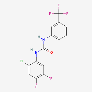 molecular formula C14H8ClF5N2O B14951694 1-(2-Chloro-4,5-difluorophenyl)-3-(3-(trifluoromethyl)phenyl)urea 