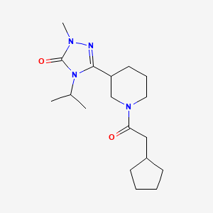 molecular formula C18H30N4O2 B14951709 3-(1-(2-cyclopentylacetyl)piperidin-3-yl)-4-isopropyl-1-methyl-1H-1,2,4-triazol-5(4H)-one 