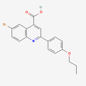 molecular formula C19H16BrNO3 B14951738 6-Bromo-2-(4-propoxyphenyl)quinoline-4-carboxylic acid 