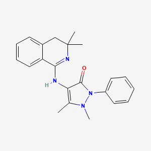 molecular formula C22H24N4O B14951740 4-(3,3-Dimethyl-3,4-dihydro-2H-isoquinolin-1-ylideneamino)-1,5-dimethyl-2-phenyl-1,2-dihydro-pyrazol-3-one 