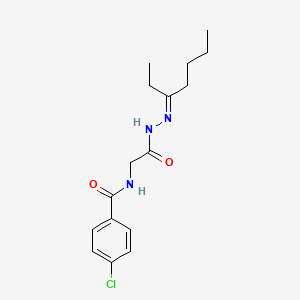 4-Chloro-N-(2-{2-[(E)-1-ethylpentylidene]hydrazino}-2-oxoethyl)benzamide