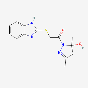 molecular formula C14H16N4O2S B14951745 2-(1H-benzimidazol-2-ylsulfanyl)-1-(5-hydroxy-3,5-dimethyl-4,5-dihydro-1H-pyrazol-1-yl)ethanone 