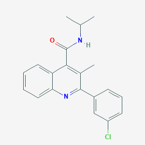 molecular formula C20H19ClN2O B14951750 2-(3-chlorophenyl)-3-methyl-N-(propan-2-yl)quinoline-4-carboxamide 