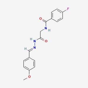 4-Fluoro-N-(2-(2-(4-methoxybenzylidene)hydrazino)-2-oxoethyl)benzamide