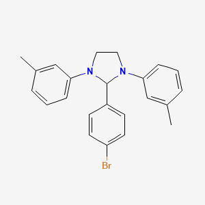 molecular formula C23H23BrN2 B14951788 2-(4-Bromophenyl)-1,3-bis(3-methylphenyl)imidazolidine 