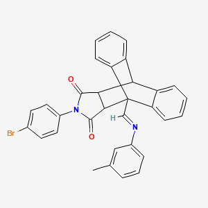 molecular formula C32H23BrN2O2 B14951799 17-(4-bromophenyl)-1-{(E)-[(3-methylphenyl)imino]methyl}-17-azapentacyclo[6.6.5.0~2,7~.0~9,14~.0~15,19~]nonadeca-2,4,6,9,11,13-hexaene-16,18-dione (non-preferred name) 