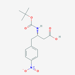 molecular formula C15H20N2O6 B149518 (S)-3-((tert-Butoxycarbonyl)amino)-4-(4-nitrophenyl)butanoic acid CAS No. 127106-71-2