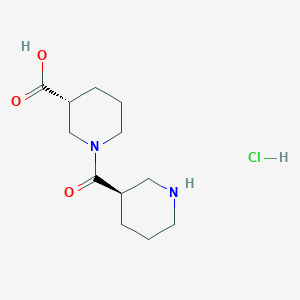 molecular formula C12H21ClN2O3 B1495182 (R)-1-(R-3-Piperidylcarbonyl)nipecotic acid HCl 