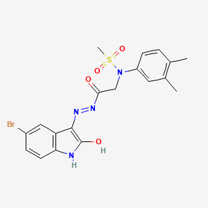 N-({N'-[(3Z)-5-Bromo-2-oxo-2,3-dihydro-1H-indol-3-ylidene]hydrazinecarbonyl}methyl)-N-(3,4-dimethylphenyl)methanesulfonamide