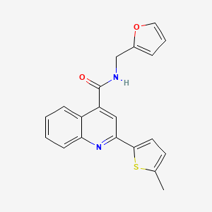 molecular formula C20H16N2O2S B14951950 N-(furan-2-ylmethyl)-2-(5-methylthiophen-2-yl)quinoline-4-carboxamide 