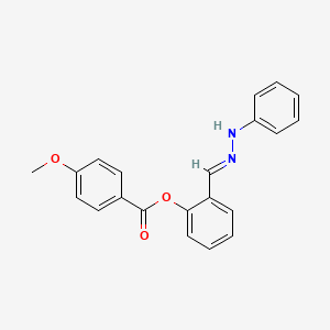 molecular formula C21H18N2O3 B14951961 2-[(E)-(2-phenylhydrazinylidene)methyl]phenyl 4-methoxybenzoate 