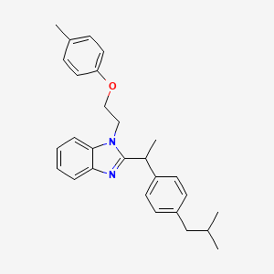 1-[2-(4-methylphenoxy)ethyl]-2-{1-[4-(2-methylpropyl)phenyl]ethyl}-1H-benzimidazole