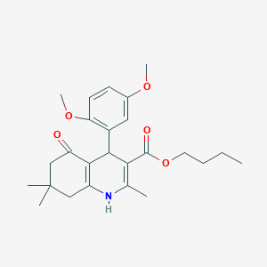 molecular formula C25H33NO5 B14951988 Butyl 4-(2,5-dimethoxyphenyl)-2,7,7-trimethyl-5-oxo-1,4,5,6,7,8-hexahydroquinoline-3-carboxylate 