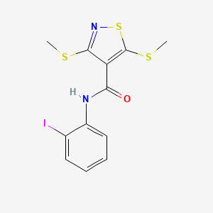 N-(2-iodophenyl)-3,5-bis(methylsulfanyl)-1,2-thiazole-4-carboxamide