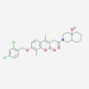 7-[(2,4-dichlorobenzyl)oxy]-3-[2-(4a-hydroxyoctahydroisoquinolin-2(1H)-yl)-2-oxoethyl]-4,8-dimethyl-2H-chromen-2-one