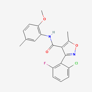 molecular formula C19H16ClFN2O3 B14952013 3-(2-chloro-6-fluorophenyl)-N-(2-methoxy-5-methylphenyl)-5-methyl-1,2-oxazole-4-carboxamide 