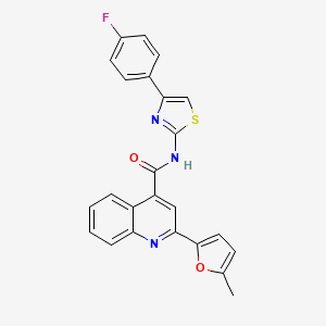 molecular formula C24H16FN3O2S B14952020 N-[4-(4-fluorophenyl)-1,3-thiazol-2-yl]-2-(5-methylfuran-2-yl)quinoline-4-carboxamide 